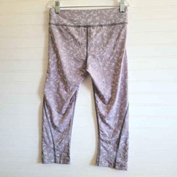 North Face Leggings Womens Size Small Grey White Print Capri Activewear - Picture 8 of 12